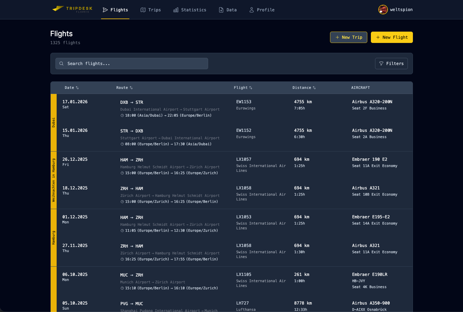Flight and Trip Management